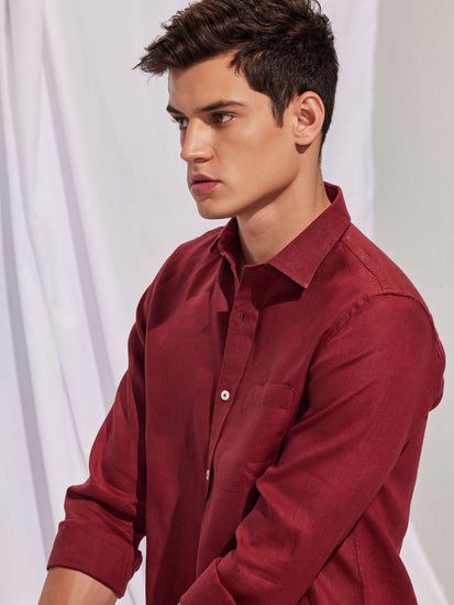 Maroon Royal Linen Shirt