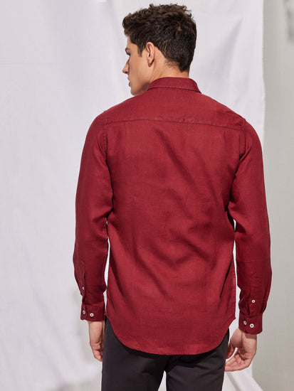 Maroon Royal Linen Shirt