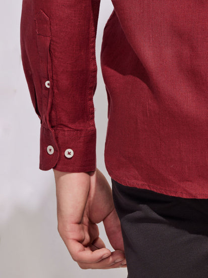 Maroon Royal Linen Shirt