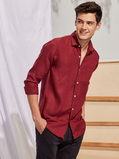 Maroon Royal Linen Shirt