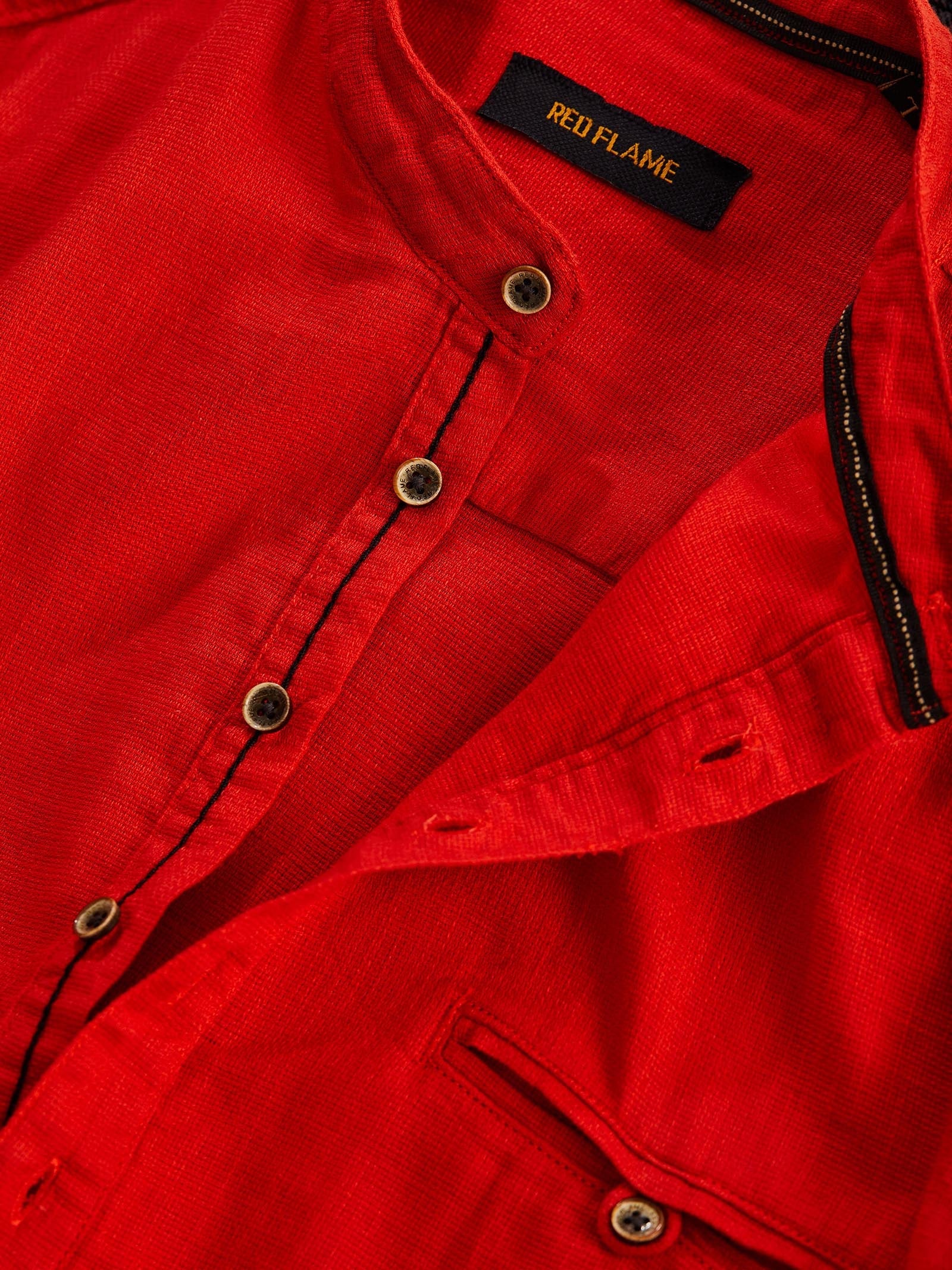 Red Solid Kurta