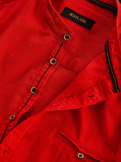 Red Solid Kurta