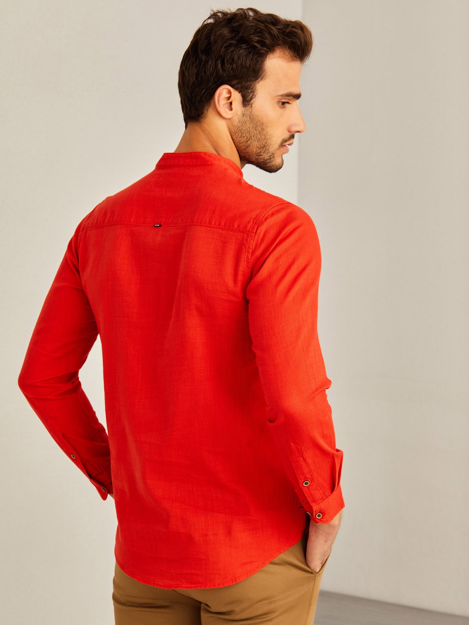 Red Solid Kurta