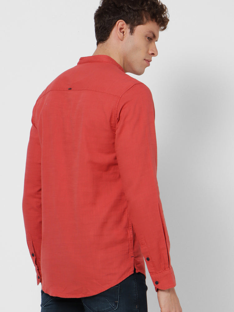 Red Solid Casual Kurta