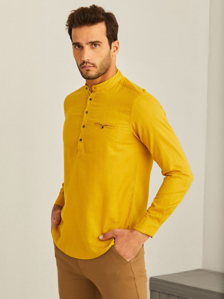 Yellow Solid Kurta