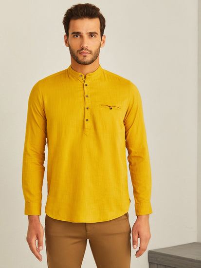 Yellow Solid Kurta