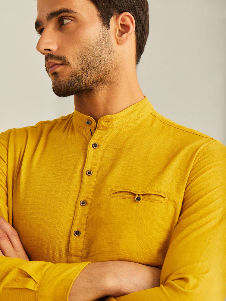 Yellow Solid Kurta