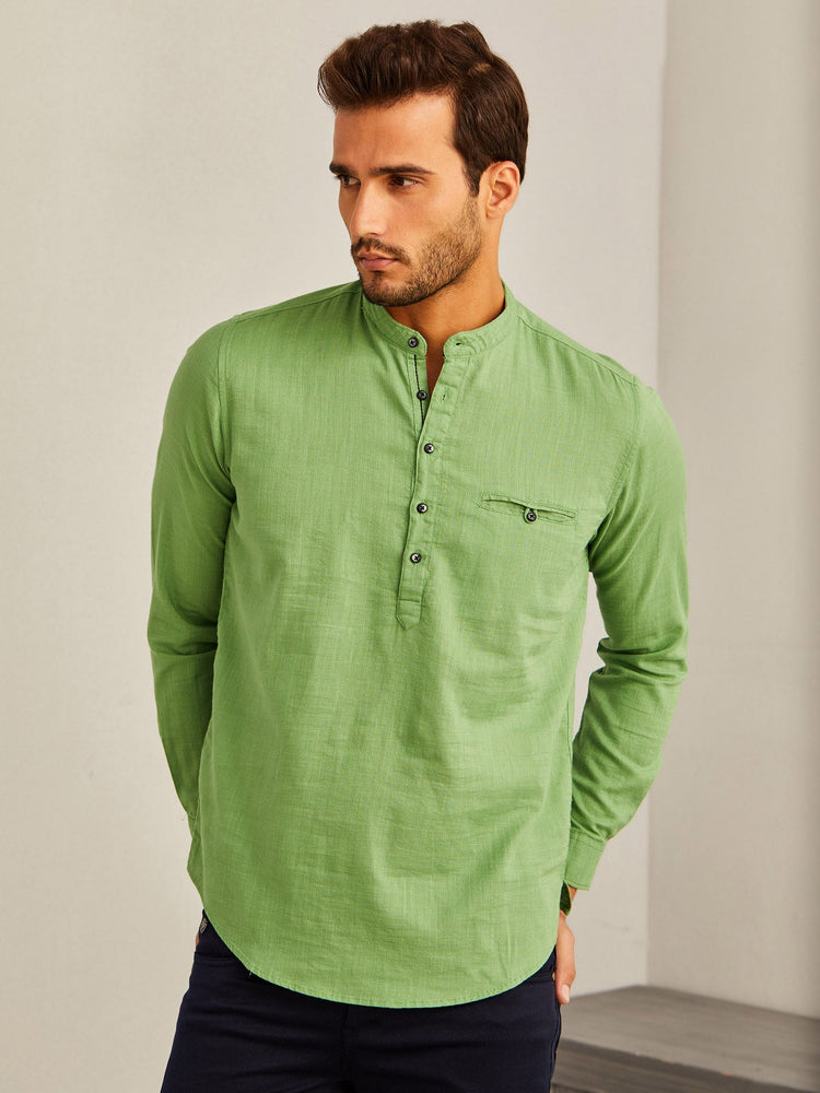 Green Solid Kurta