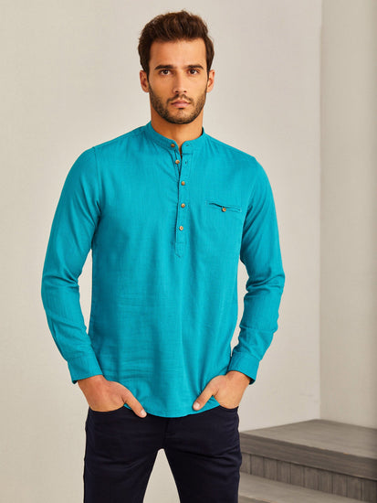 Blue Solid Kurta