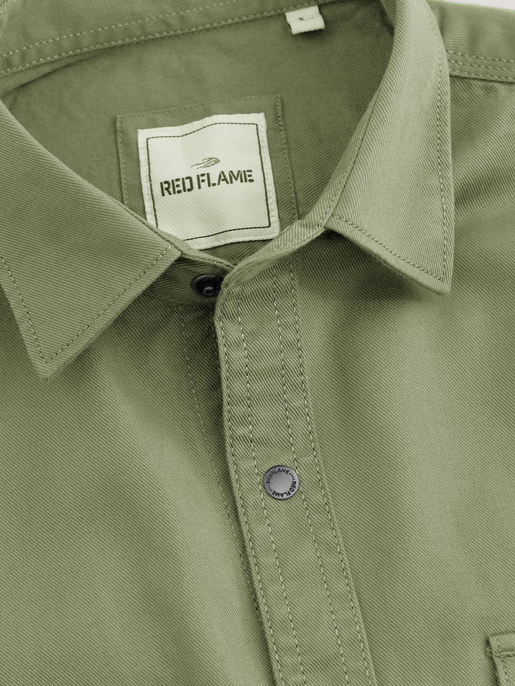 Pista Green Twill Cargo Shirt