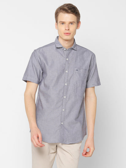 Grey Solid Casual Shirt