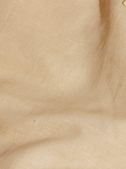 Cream Solid Linen Kurta