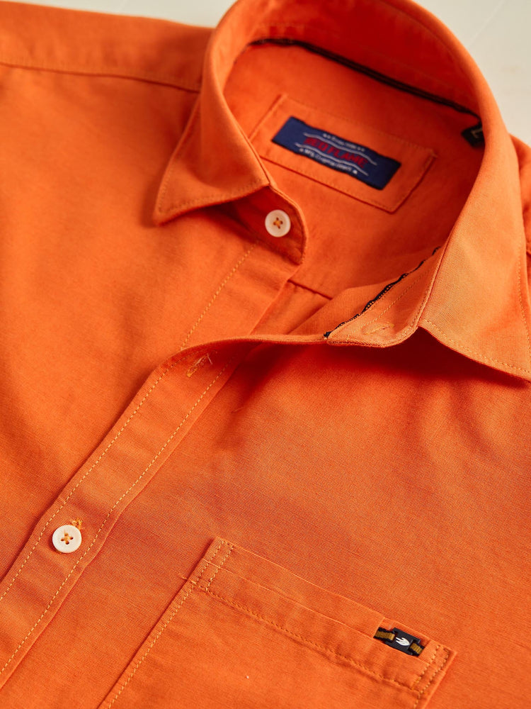 Orange Solid Shirt