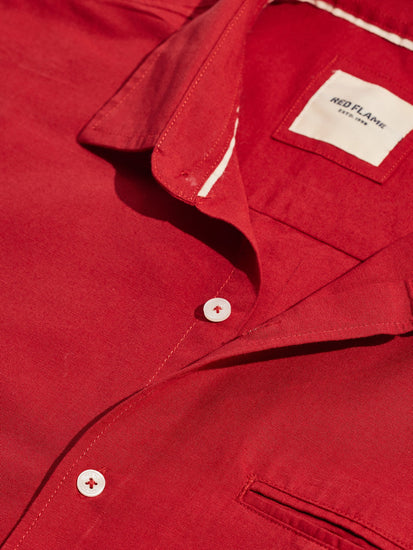 Red Solid Casual Shirt