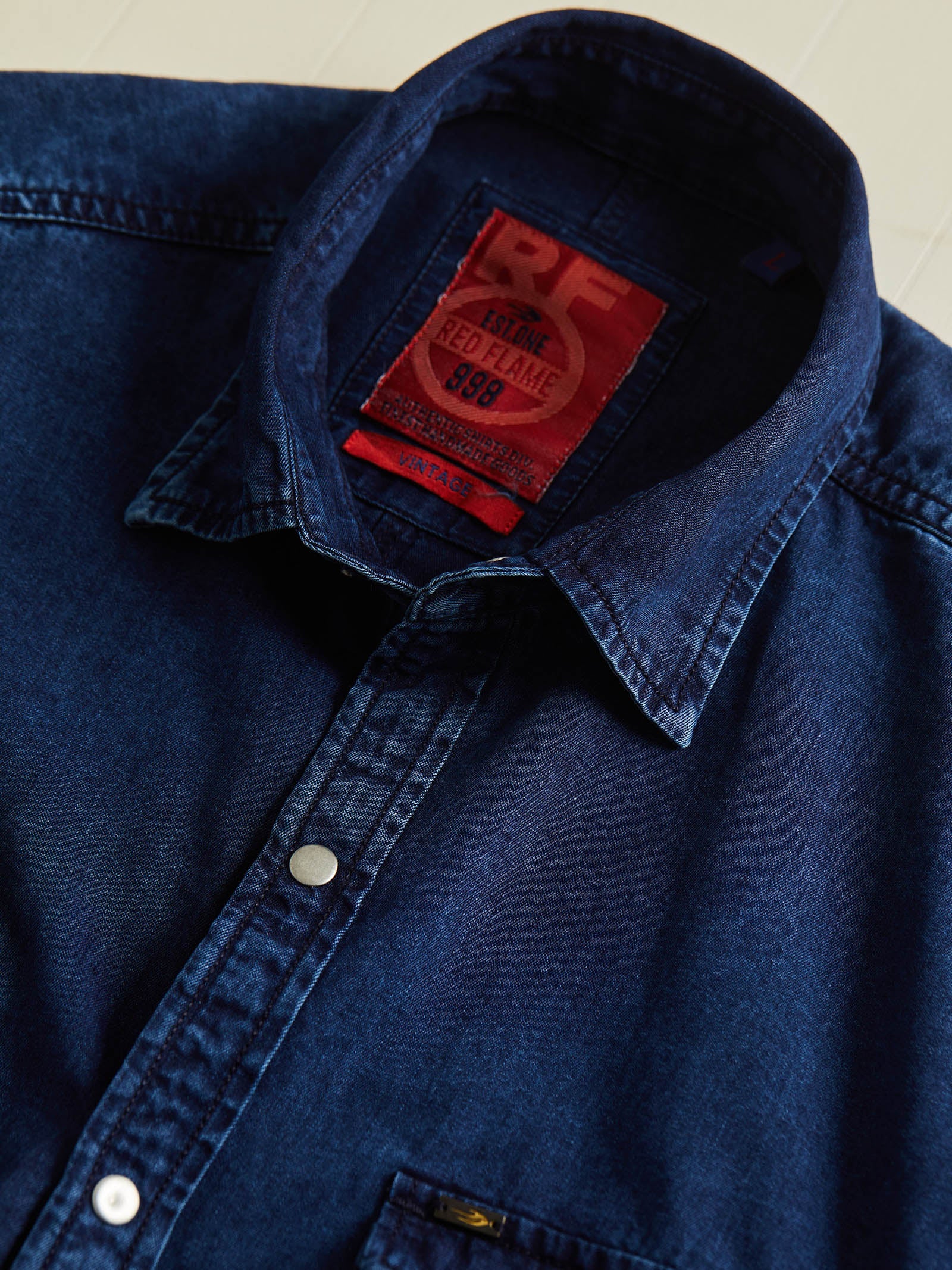 Navy Twill Denim Shirt