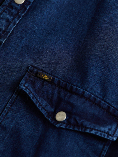 Navy Twill Denim Shirt