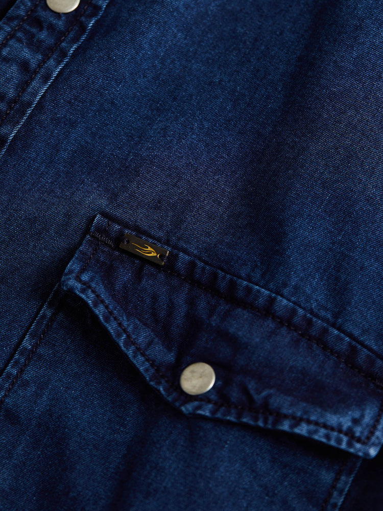 Navy Twill Denim Shirt