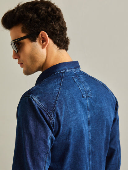 Navy Twill Denim Shirt