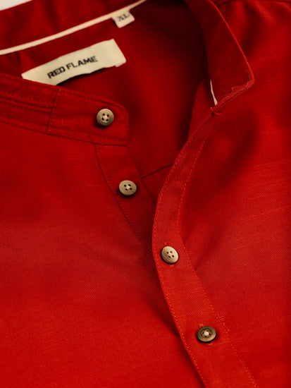 Red Solid Kurta