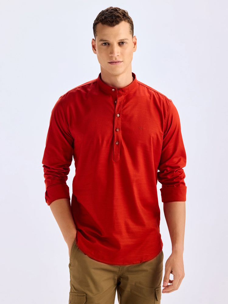 Red Solid Kurta