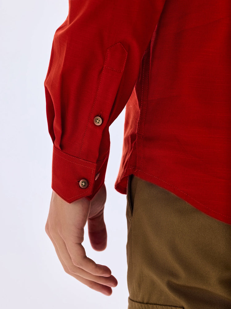 Red Solid Kurta