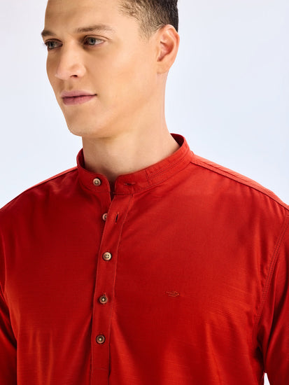 Red Solid Kurta