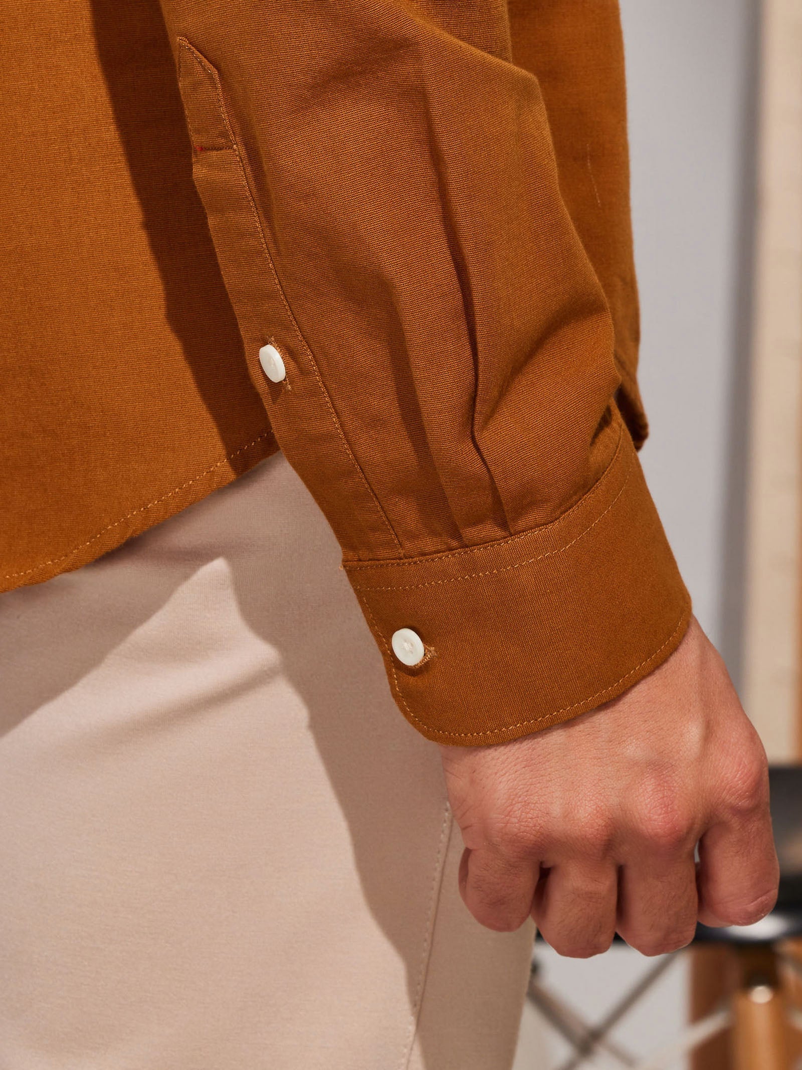 Khaki Double Pocket Kurta