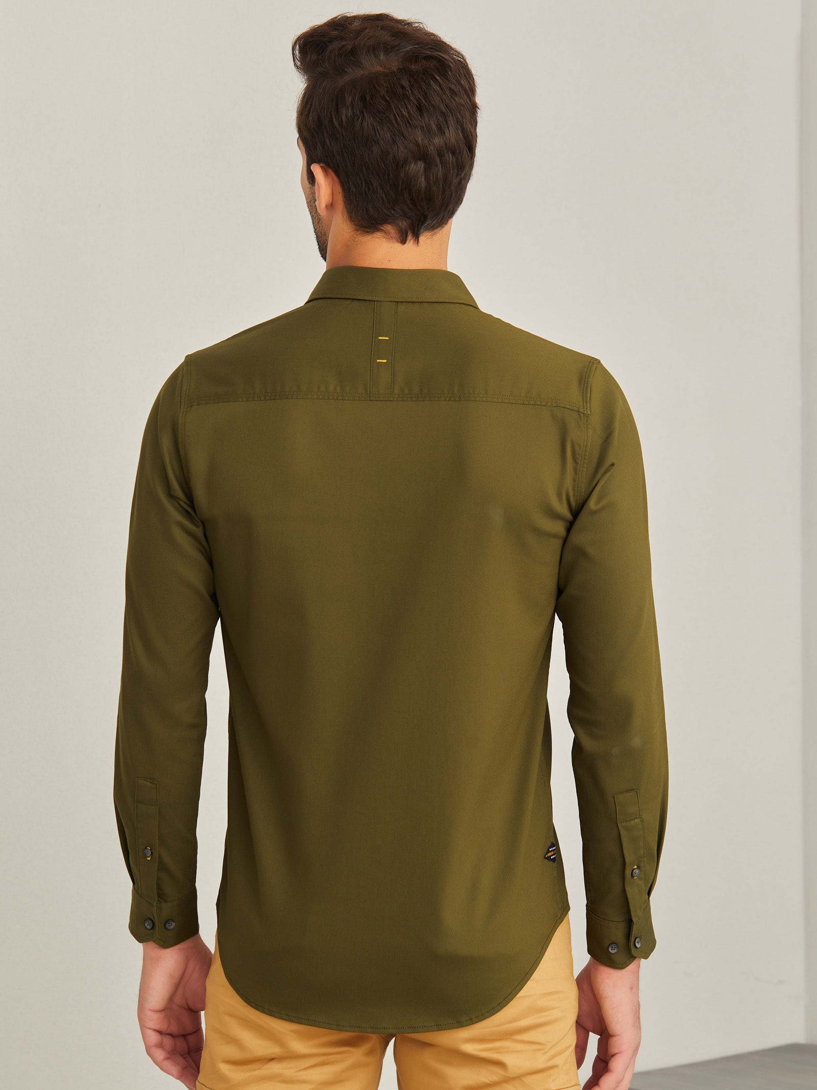 Olive Power Stretch Cargo Shirt