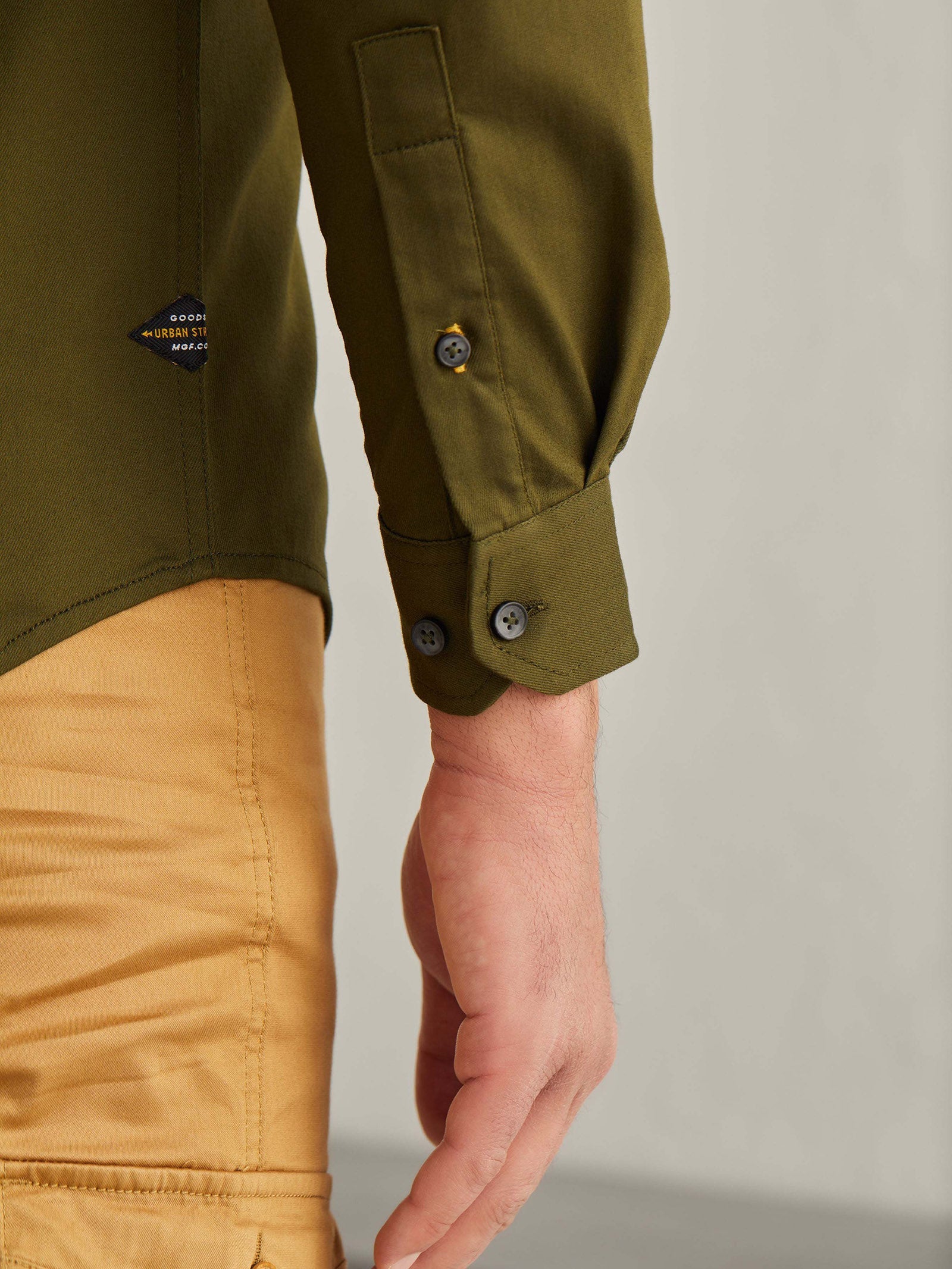 Olive Power Stretch Cargo Shirt