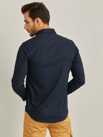 Navy Power Stretch Cargo Shirt