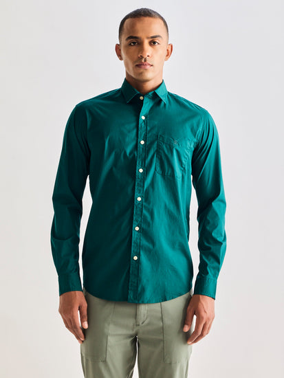 Green Solid Shirt