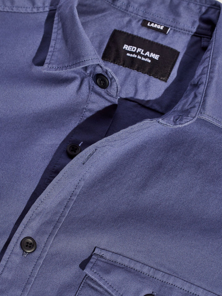 Blue Stretch Cargo Shirt