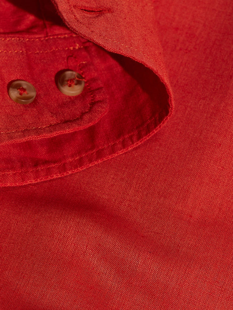 Orange Linen Cargo Shirt