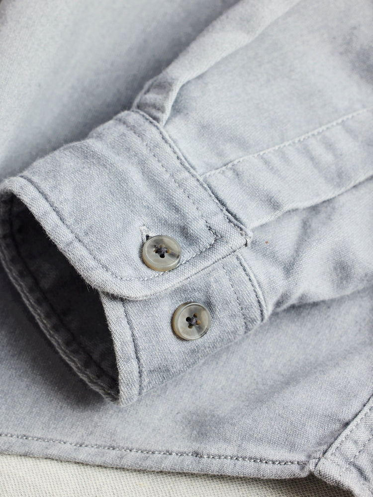 Grey Hooded Denim Shirt