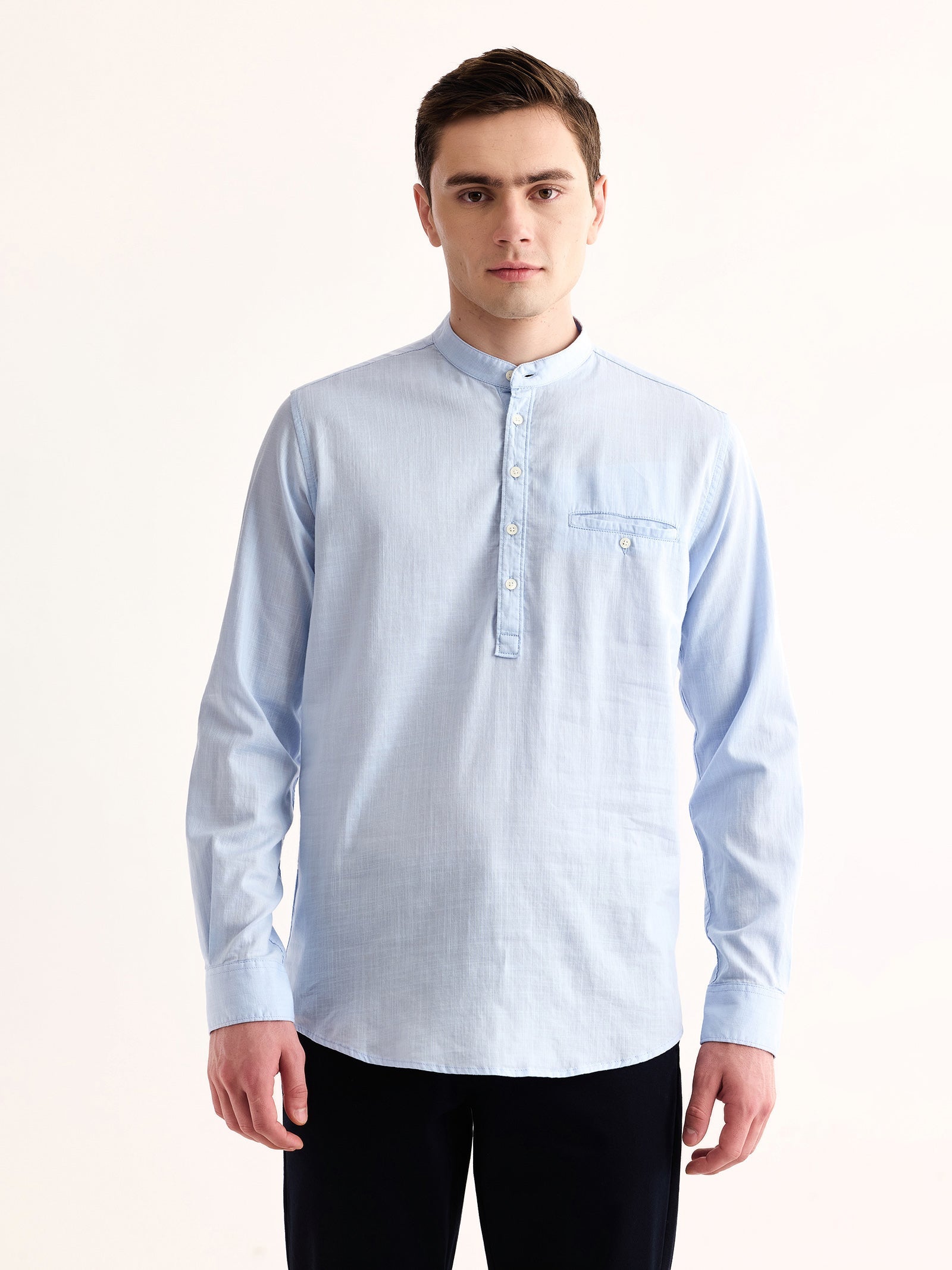 Blue Solid Kurta