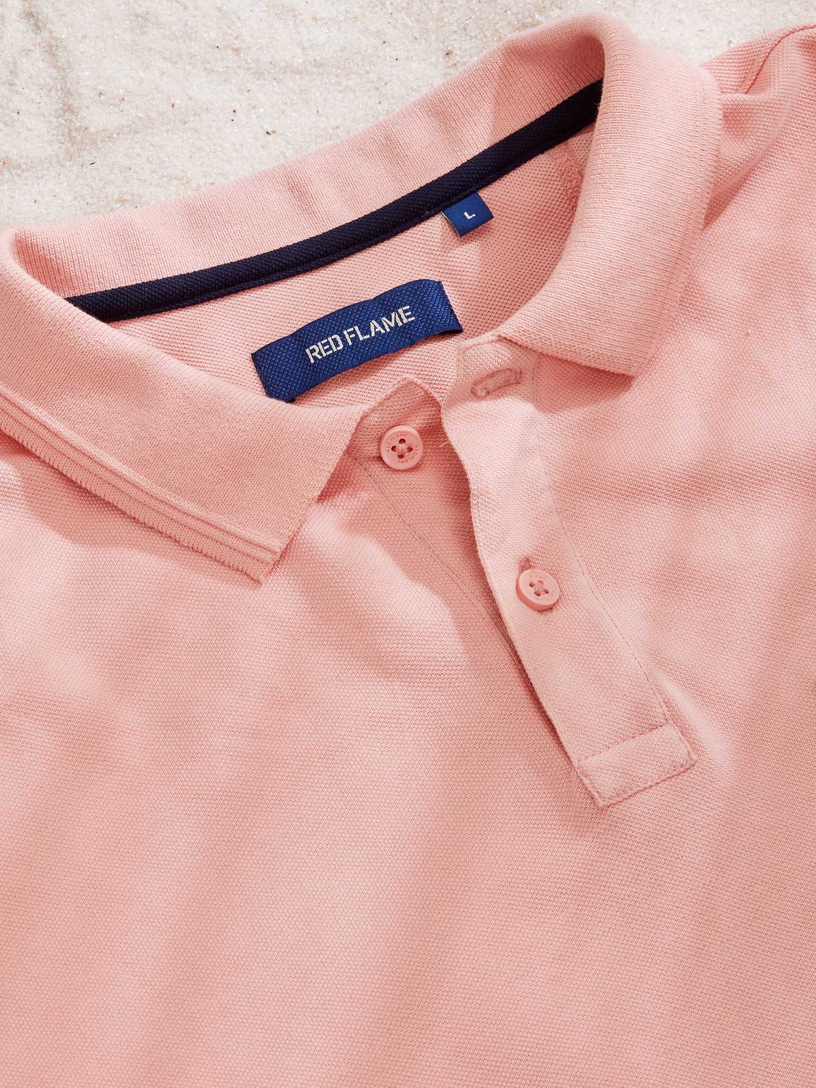 Pink Solid Polo T-Shirt