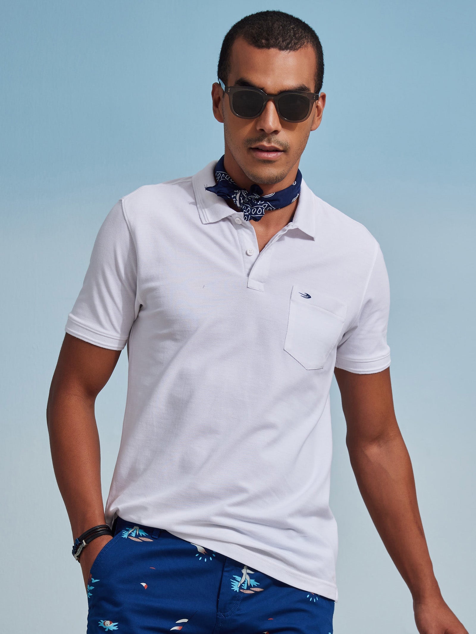 White Solid Polo T-Shirt