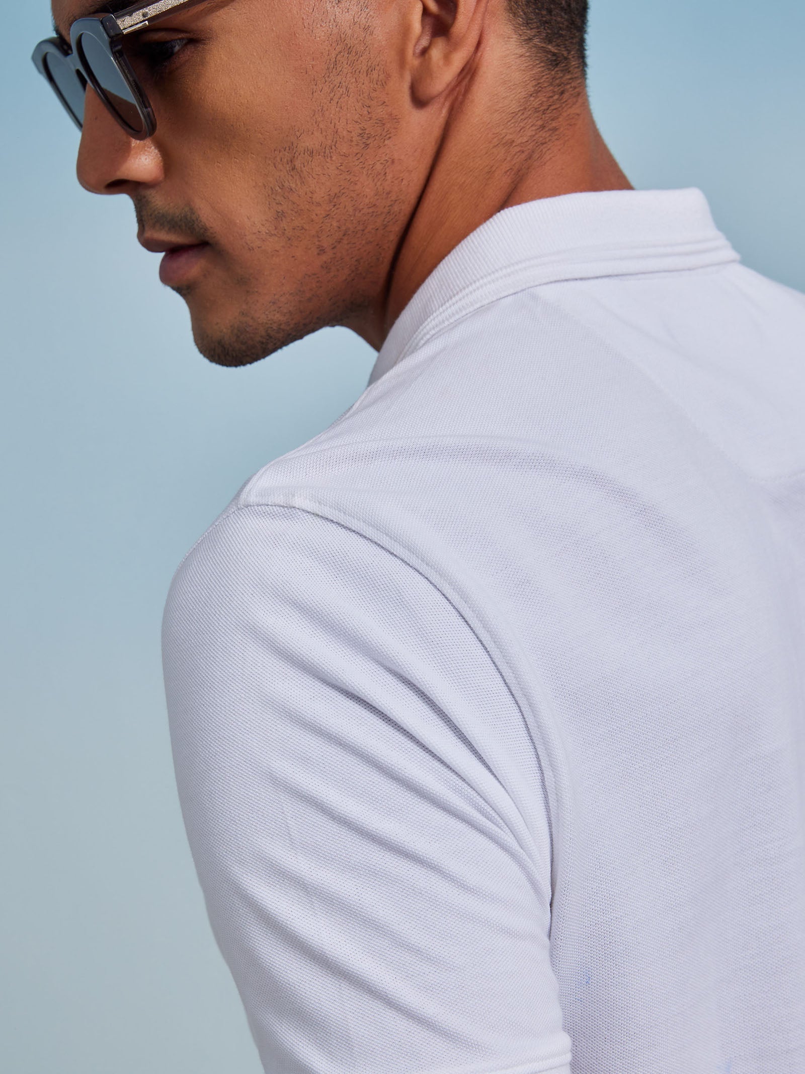 White Solid Polo T-Shirt