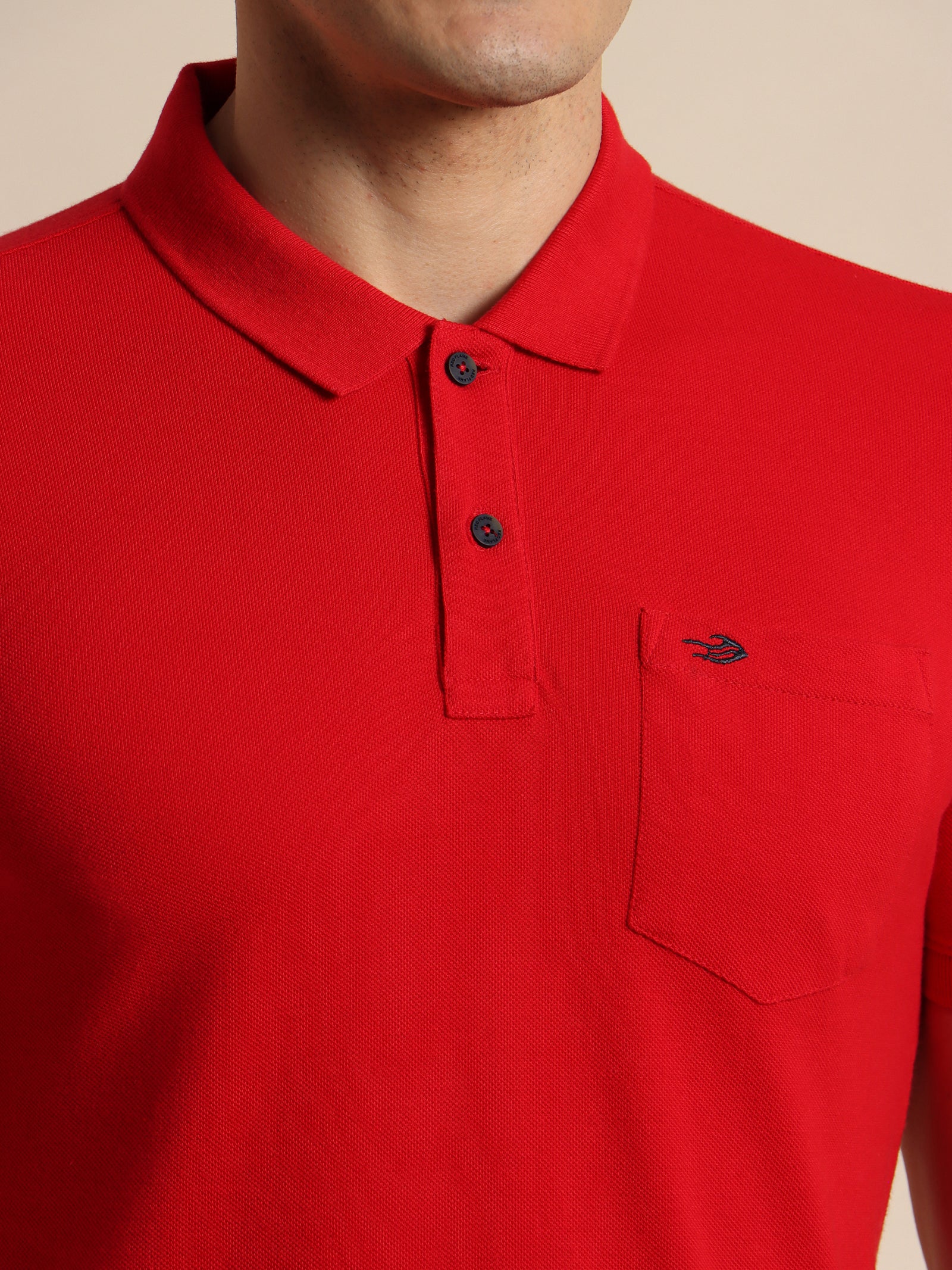 Red Solid Polo T-Shirt