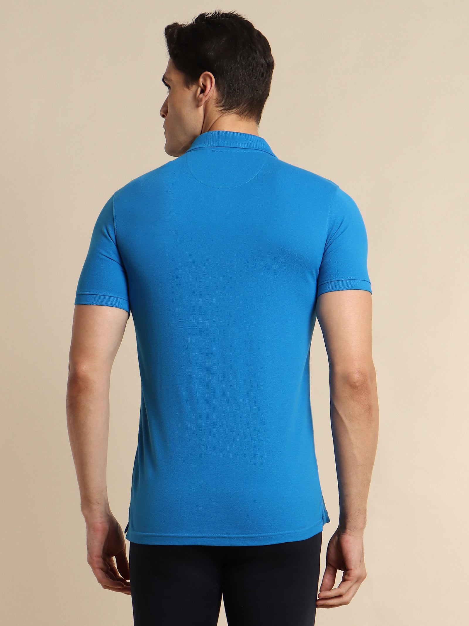 Royal Blue Solid Polo T-Shirt