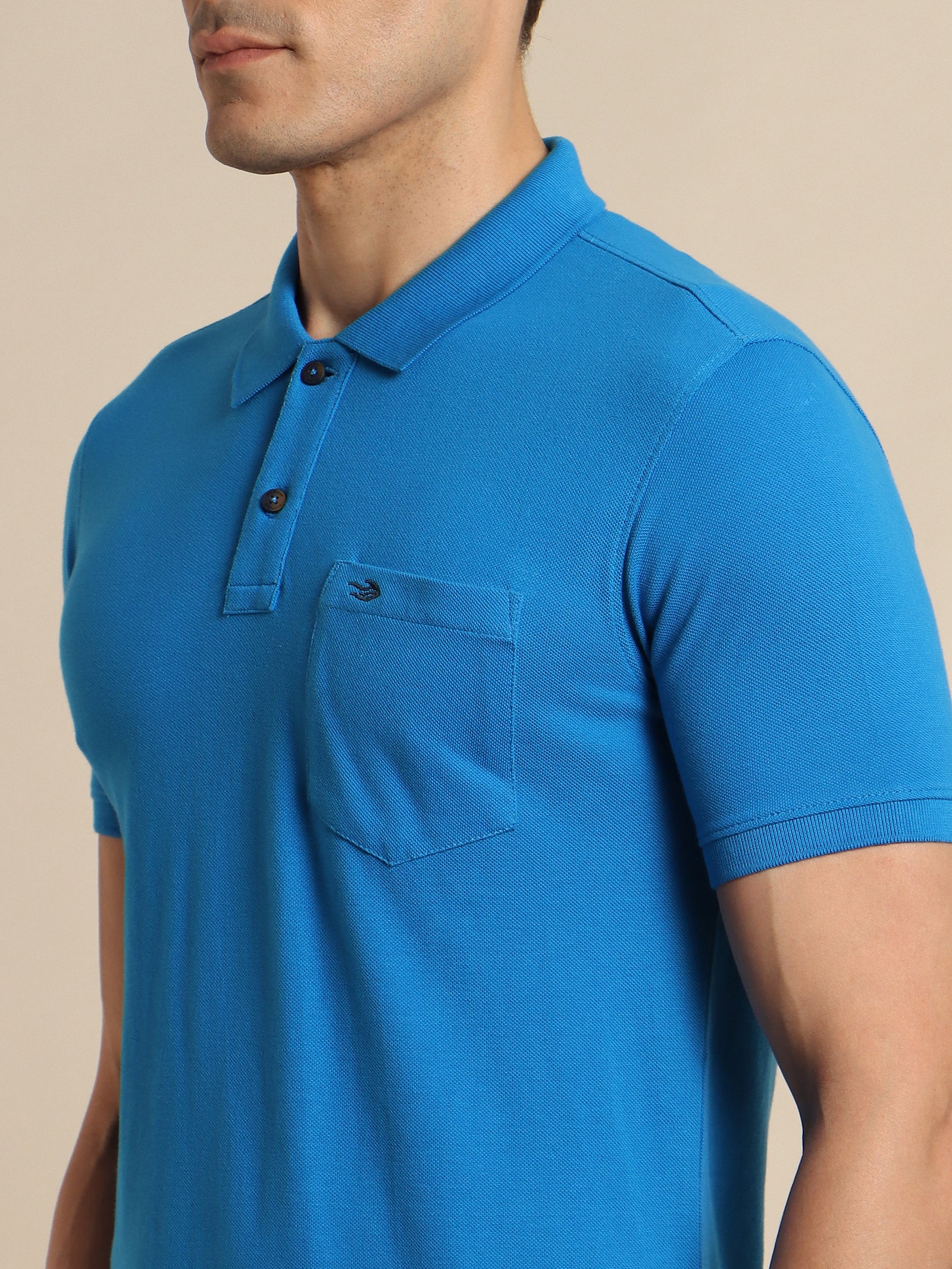 Royal Blue Solid Polo T-Shirt