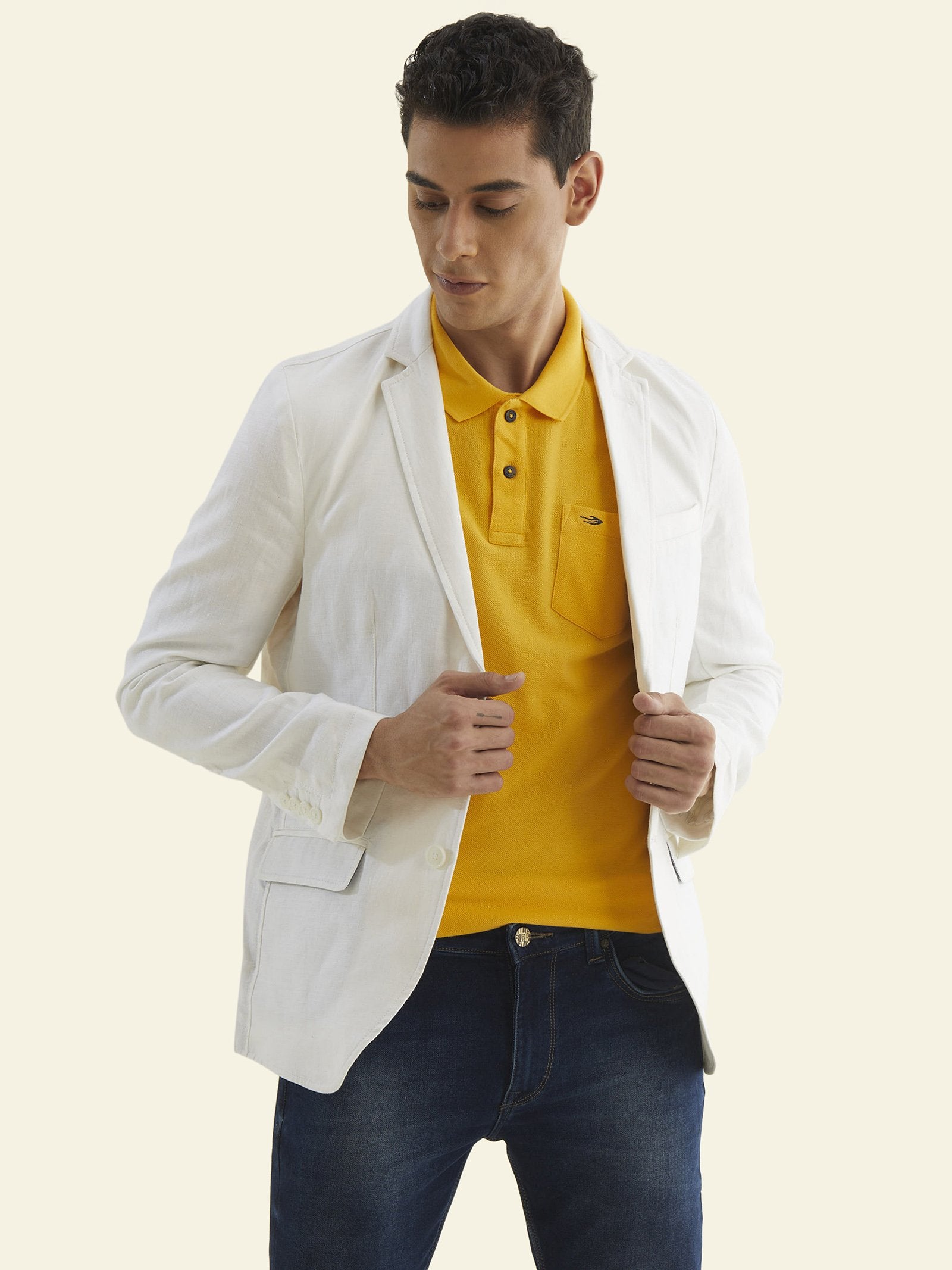 Yellow Pique Polo