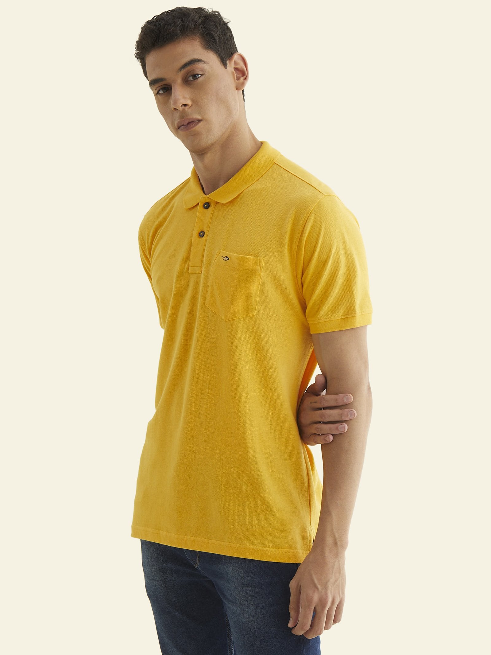 Yellow Pique Polo
