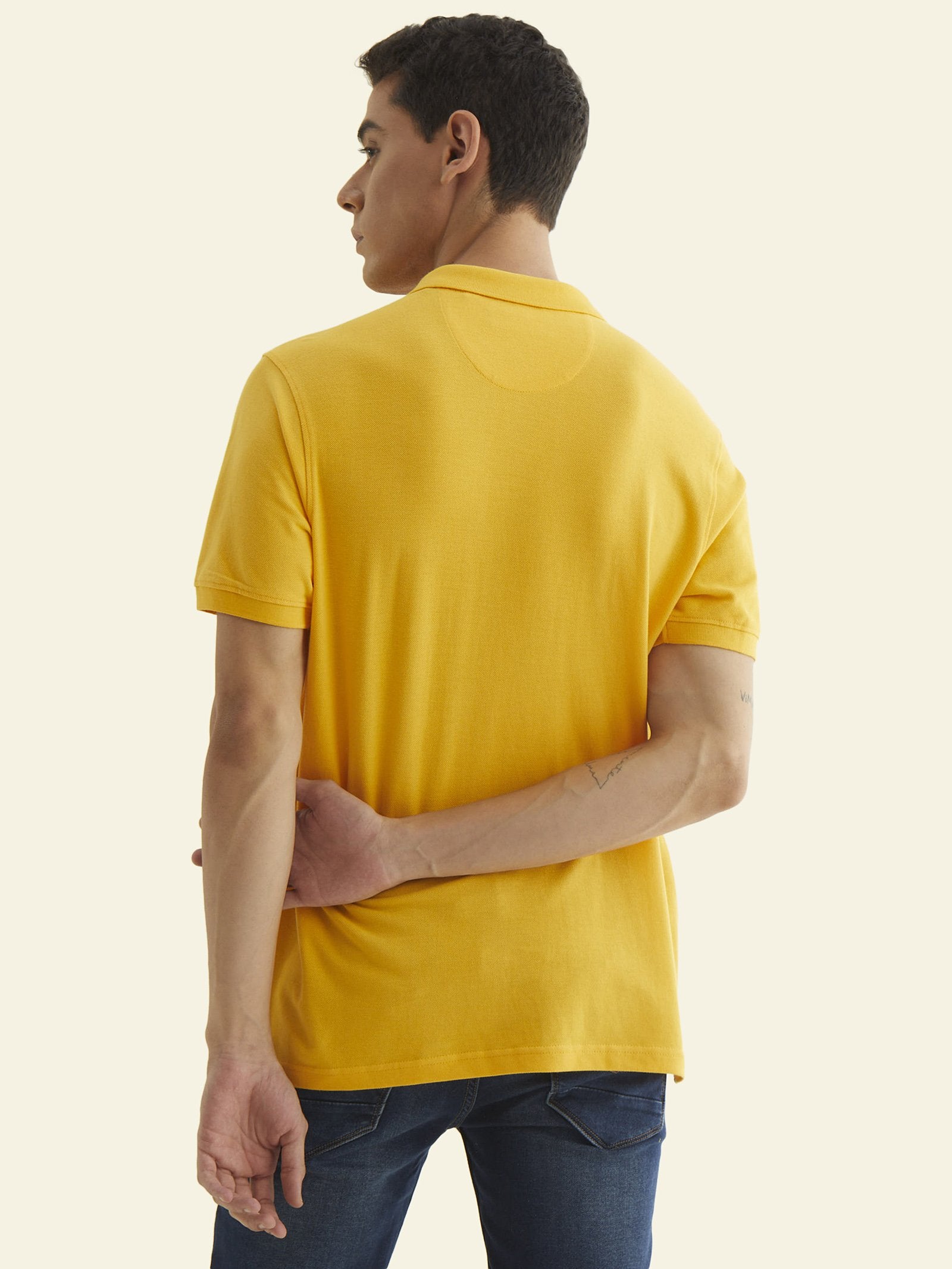 Yellow Pique Polo