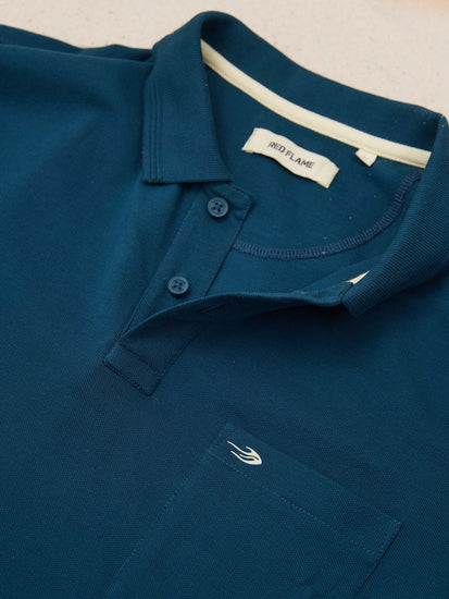 Blue Solid Polo T-Shirt