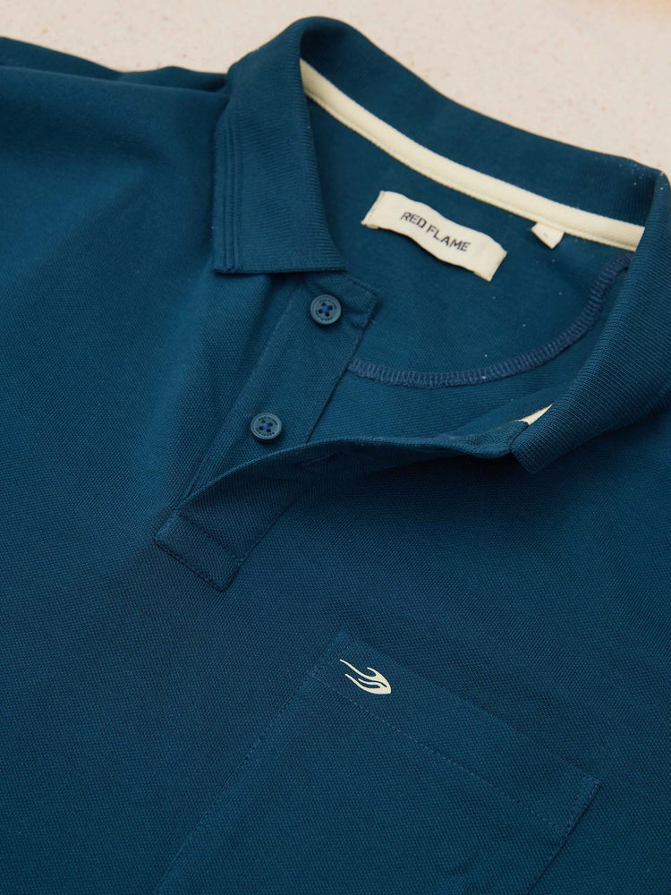 Blue Solid Polo T-Shirt