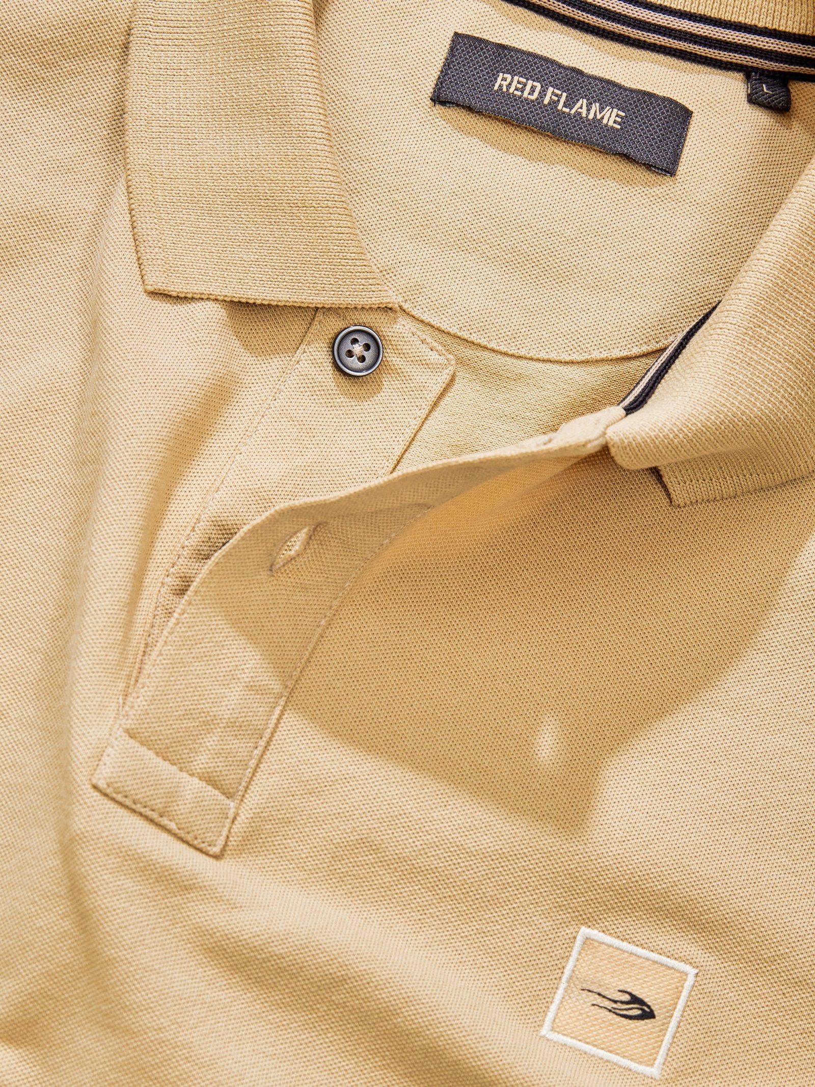 Khakhi Solid Stretch Polo T-Shirt