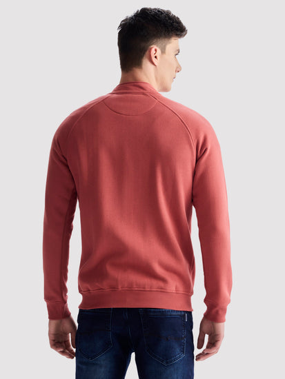 Maroon Fleece High Neck Sweatshirt