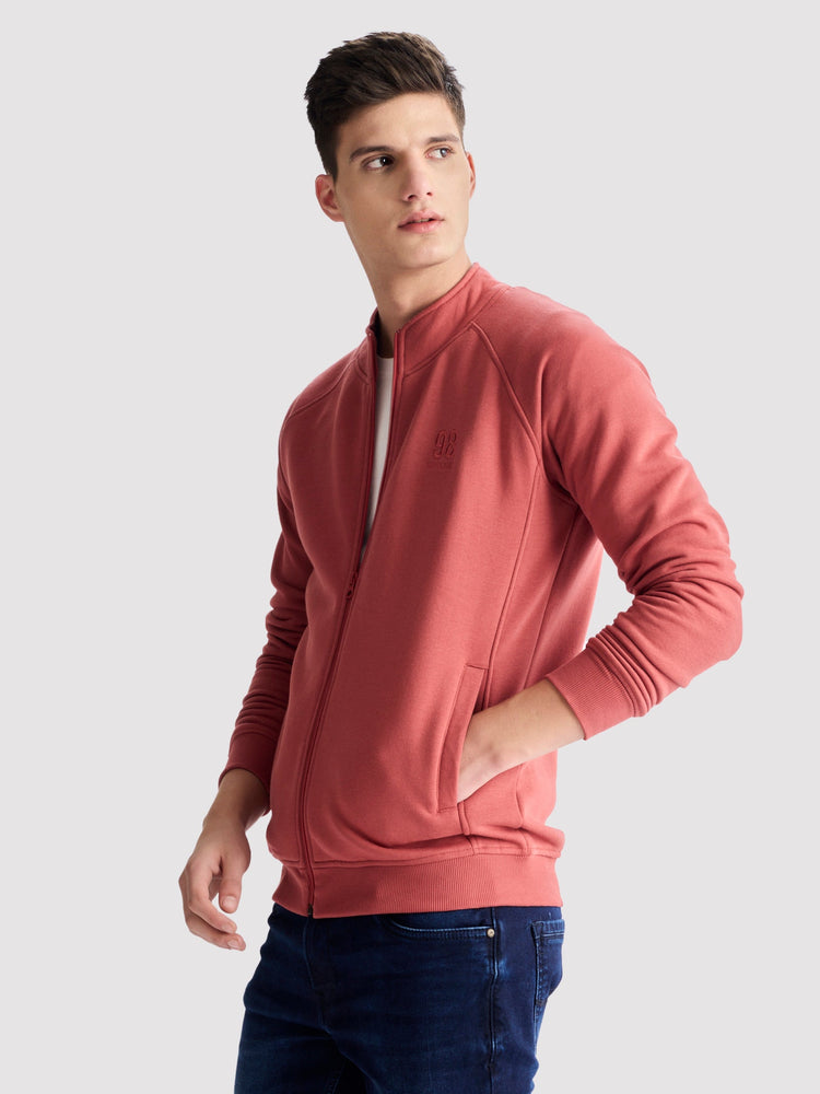 Maroon Fleece High Neck Sweatshirt