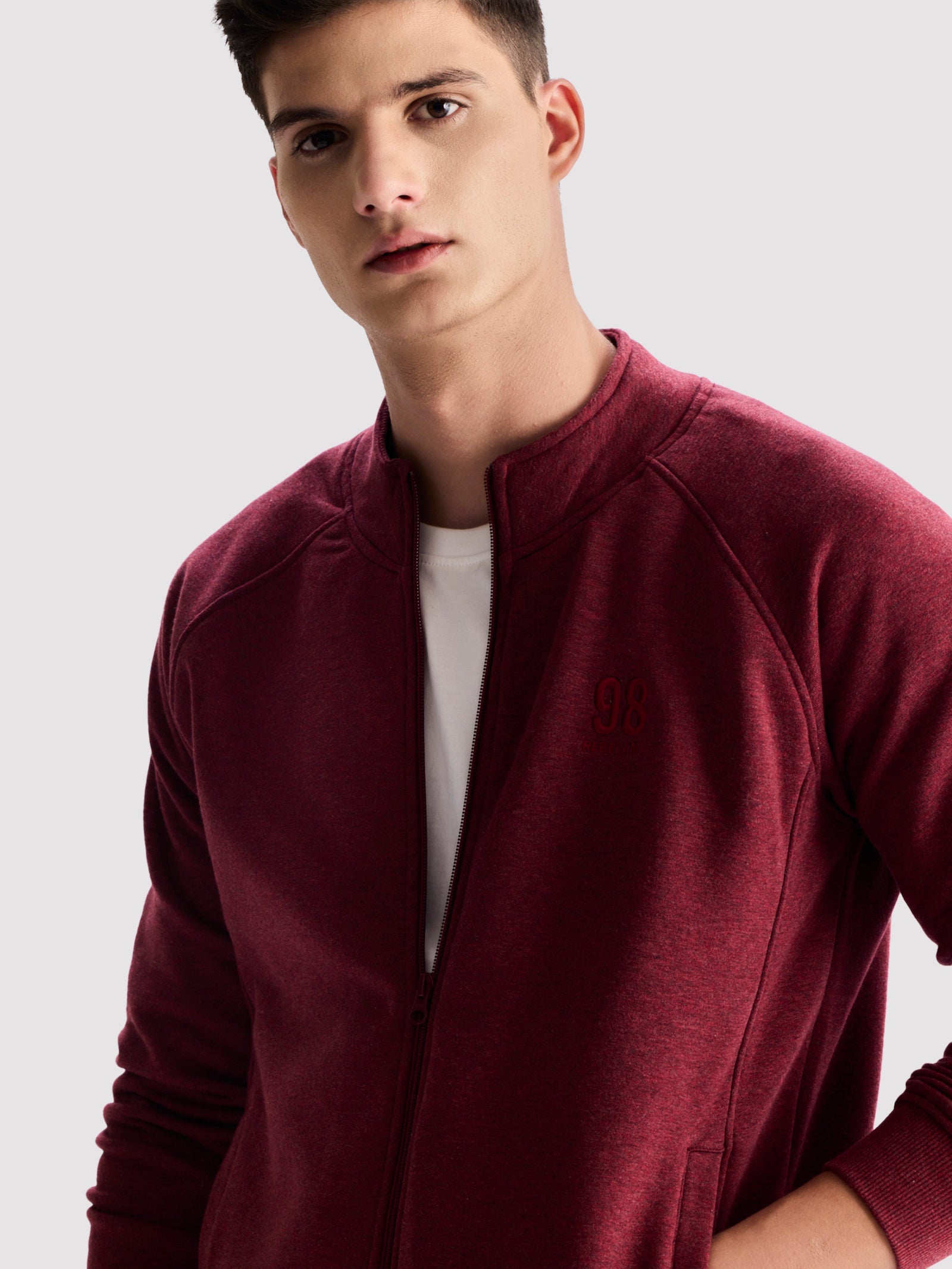 Maroon Fleece High Neck Sweatshirt